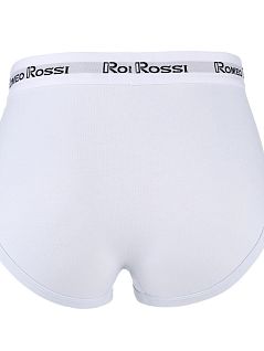 Эластичные брифы на контрастной резинке с логотипом бренда белого цвета Romeo Rossi RTRR367-1